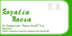 rozalia macsa business card